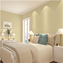 新雅墙纸加厚pvc墙纸家具翻新宿舍卧室防水纯色壁纸 加厚不透米黄