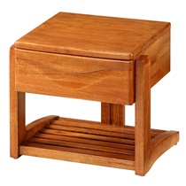 A家家具 实木简约床头柜现代中式迷你原木色床头柜新古典单抽柜子 两个 