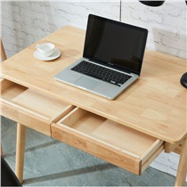 麦浩斯（MAIHAOS） 实木书桌 北欧日式电脑桌 带抽屉写字台书房家用办公桌现代简约 原木色单桌(不含椅子) 100cm*60cm*75cm 