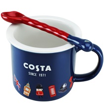 COSTA 咖世家-陶瓷马克杯-妙趣英伦265ml （蓝色） 