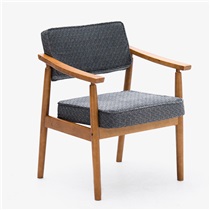 餐椅实木椅子带扶手书房休闲椅布艺欧式咖啡餐桌椅子 HLM-4037 本架黑白点绒