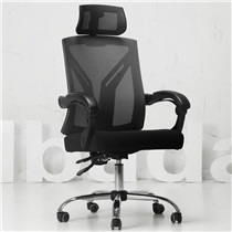 (Hbada)电脑椅 办公椅子家用座椅可躺电竞椅转椅 黑色无脚托