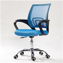 藤之美 电脑椅家用 网布休闲办公椅 简约创意学生学习升降转椅 黑框蓝色