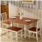 诗菲亚 餐桌椅组合套装折叠实木餐桌地中海美式乡村小户型烤漆饭桌 白 海棠色 单张餐桌（自提）