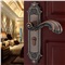 雨花泽 欧式古典室内门锁 室内房门锁双舌锁执手锁门把手锁具通用款 欧式-红古铜色 YHZ-7507
