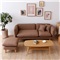 A家家居 沙发 北欧客厅布艺沙发 可拆洗小户型懒人沙发 ADS-025A 三人位 脚踏 深棕色