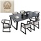 简约现代实木餐桌北欧小户型餐桌椅组合创意黑色长方形饭桌 餐桌1.8M 4椅子(8819)