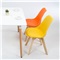 法彬 现代北欧简约伊姆斯餐椅实木餐椅布艺家用休闲时尚餐厅椅子椅凳 绿底红花布艺