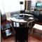 木祺家家居 折叠餐桌椅组合 现代简约伸缩圆餐台烤漆钢化玻璃餐桌 1.2米单餐桌黑玻璃