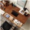 贝特森 实木书桌 北欧日式电脑桌带抽屉办公桌简约家用写字台 胡桃色单桌 椅子 置物架 140cm*60cm