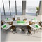 欧特斯雅 办公家具办公桌简约现代职员办公桌椅组合2/ 3/4/6组合办公桌 3.665*3.21*0.75M六人位员工桌