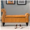 布艺沙发凳实木换鞋凳长条凳梳妆床尾凳储物小沙发 亮皮黄色140CM