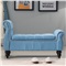 布艺沙发凳实木换鞋凳长条凳梳妆床尾凳储物小沙发 麻布蓝色110CM