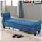 布艺沙发凳实木换鞋凳长条凳梳妆床尾凳储物小沙发 麻布深蓝170CM