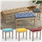美式梳妆凳实木凳复古欧式梳妆台凳子椅子美甲化妆凳床尾凳卧室凳 40*30米色棉麻