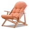 实木躺椅休闲椅懒人户外午休沙滩椅折叠便携阳台椅沙发椅 榉木沙滩椅-橙色（可拆洗布套）