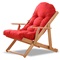 实木躺椅休闲椅懒人户外午休沙滩椅折叠便携阳台椅沙发椅 榉木沙滩椅-红色（可拆洗布套）