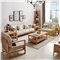 （LENEST）沙发 实木沙发 布艺沙发组合北欧小户型客厅家具 原木色 三人位