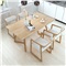 木月 餐桌 北欧白蜡木 实木餐桌椅组合 【原木色1.4米】 一桌四椅(带2把有扶手) 长凳