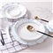 墨色 景德镇骨瓷碗盘套装 北欧式创意 家用 餐具结婚礼盒陶瓷盘子碗套装 疏影 8寸汤盘 1个