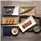 INSCRIPTION 创意日式古朴窑变陶瓷手绘特色中西餐厅餐具菜盘寿司盘子长方盘 线纹褐