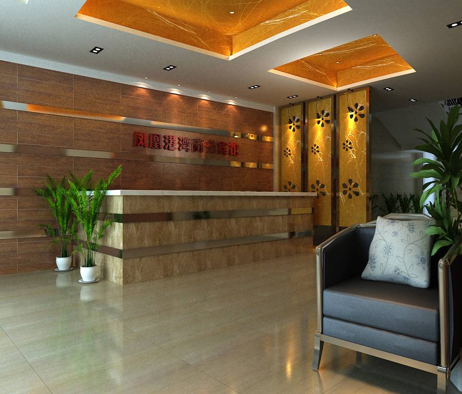 现代风格宾馆大厅背景墙装修效果图-现代风格椅凳图片