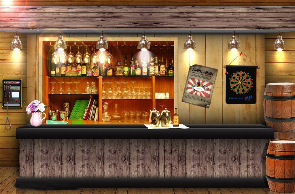 美式风格酒吧吧台装修效果图